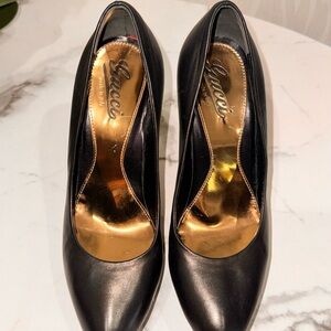 Gucci Black Leather Heels
